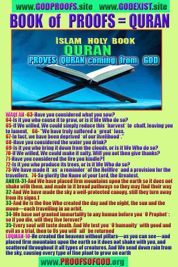 proofs of god, evidences of God       